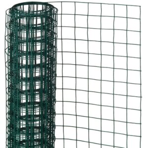 Nature Plasă din sârmă verde 0,5 x 2,5 m oțel cu plastic 13 mm pătrat