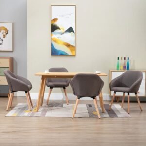 Scaune de bucătărie, 4 buc., gri taupe, material textil