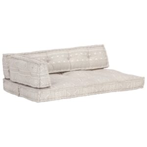 Pernă pentru canapea din paleți, maro deschis, textil, petice