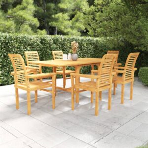 Set mobilier grădină, 7 piese, lemn masiv de tec