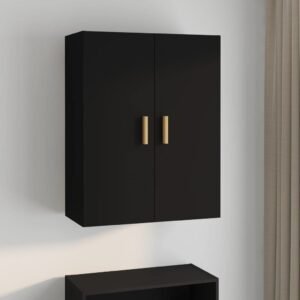 Dulap de perete suspendat, negru, 69,5x34x90 cm