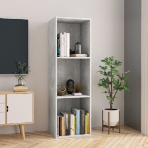 Bibliotecă/Dulap TV, gri beton, 36x30x114 cm, lemn prelucrat