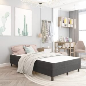 Cadru de pat continental, gri, 120x200 cm, material textil