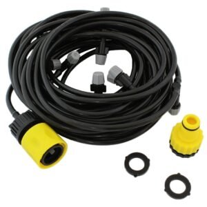 Set cortina de vapori pentru racorire terasa cu 11 aspersoare, model XXL, lungime 10m